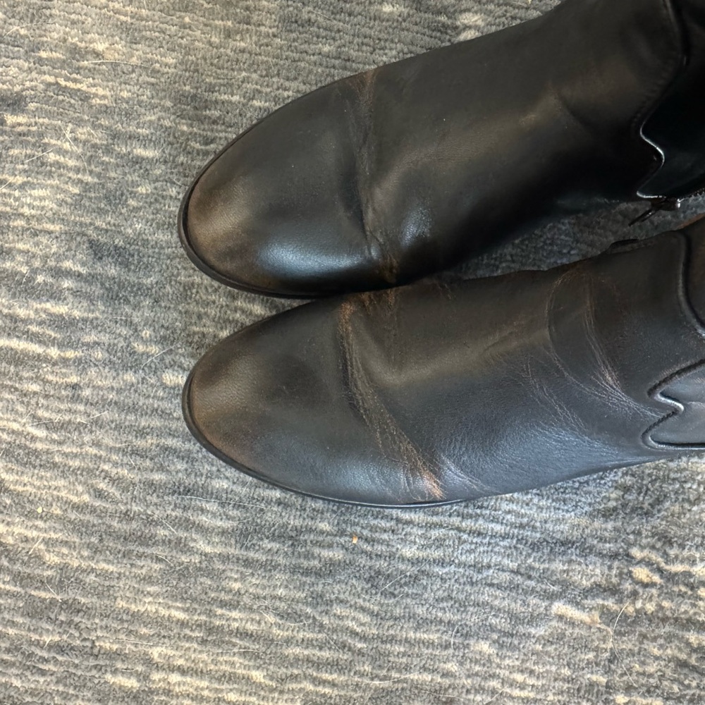 Frye Women’s Carson Black Knee-High Leather Boots “Antiqued Black”EUC 10B - Picture 8 of 13